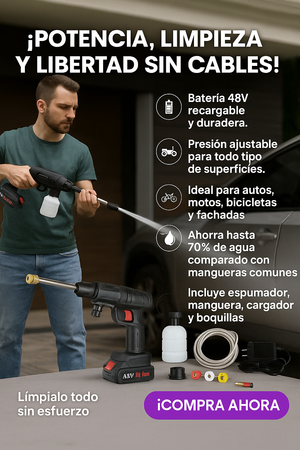 HIDROLAVADORA DE UNA BATERIA (IM4966)