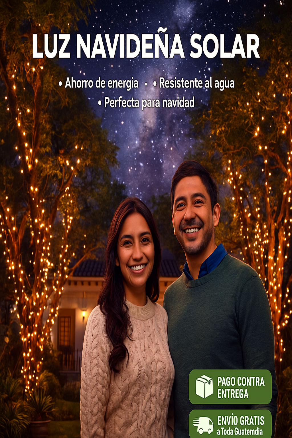 Kit de 100 luces con panel solar