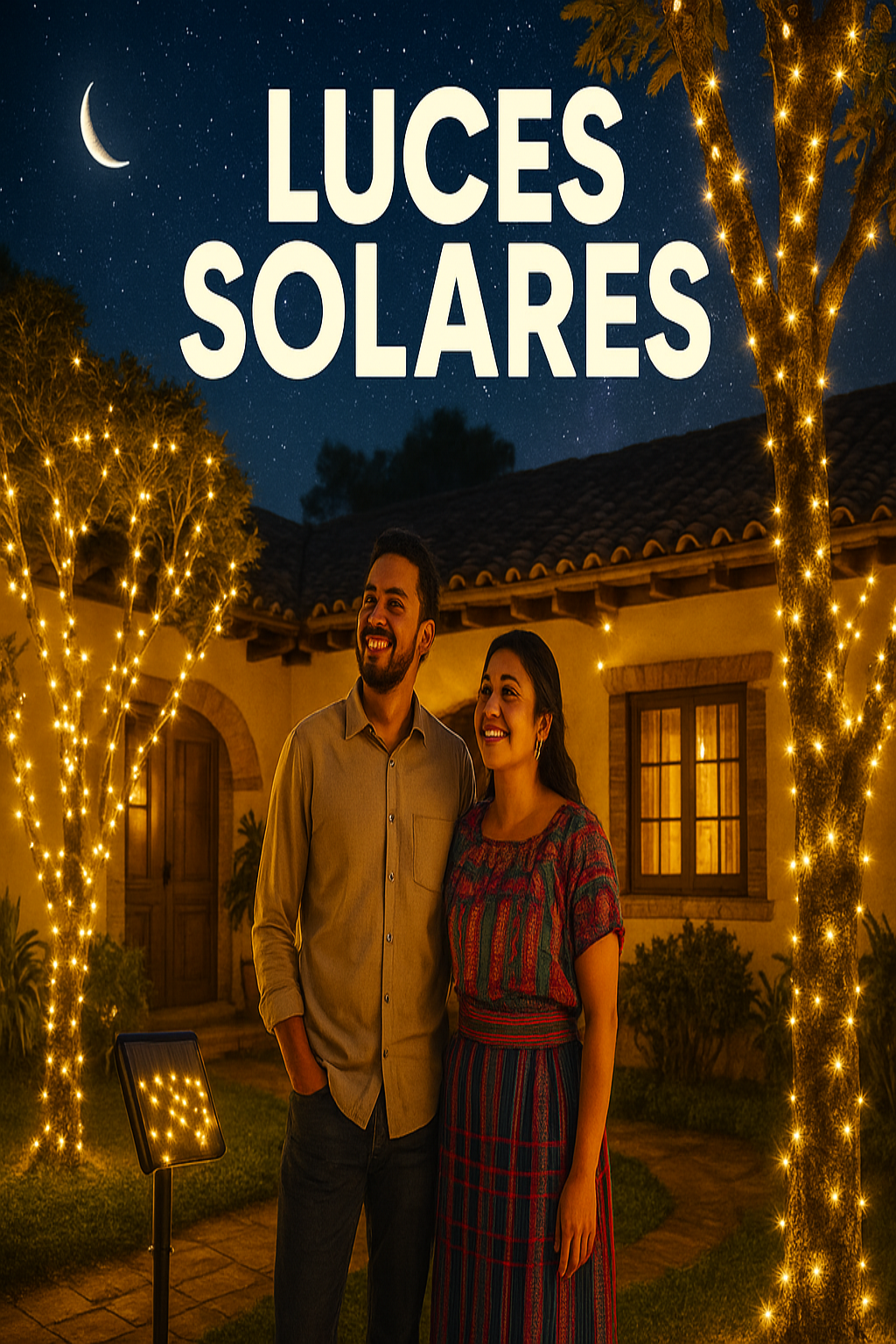 Kit de 100 luces con panel solar