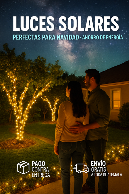 Kit de 100 luces con panel solar