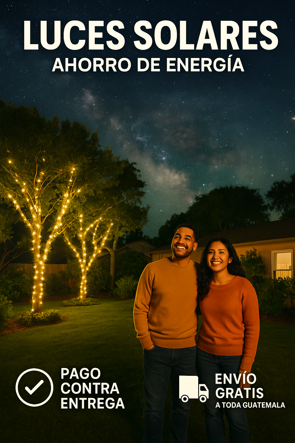 Kit de 100 luces con panel solar